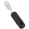 Image of Adaptive Cutlery with Built Up Non Slip Grip Handles fork with wide ribbed black handle