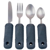 Image of Adaptive Cutlery with Built Up Non Slip Grip Handles four-piece set with knife, fork, tablespoon and teaspoon