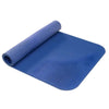 Image of Airex Corona Exercise Mat Physiotherapy and Rehabilitation Fitness Mat blue rolled mat showing thickness and textured grip surface