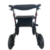 Image of All Terrain Folding Rollator with Pneumatic Tyres rear view with wide seat and ergonomic handles