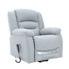 Athena Electric Lift Recliner Chair with Power Lift and USB light grey padded recliner chair front view