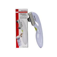 Automatic One Touch Bottle Opener for Screw Tops with retail packaging and handheld design
