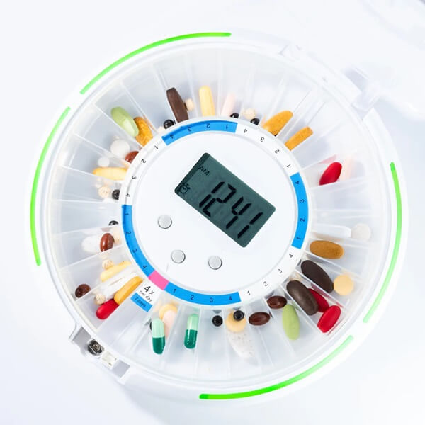 Automatic Pill Dispense Closeup of Time