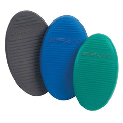 Balance Training Stability Pad for Rehab and Core Strength set of grey blue and green pads textured surfaces