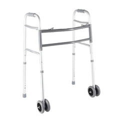 Bariatric Folding Walker with Wheels 317kg Heavy Duty Support front view adjustable height aluminium frame with front wheels