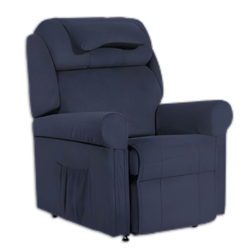 Bariatric Lift and Recline Chair with Dual Motor Stand Assist upholstered armchair in dark fabric