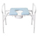 Bariatric Over Toilet Aid with Adjustable Width and Padded Seat front view showing wide frame and padded seat