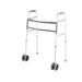 Bariatric Walker with Wheels, Foldable Aluminum Frame front view showing wide stance and dual wheels
