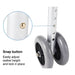 Bariatric Walker with Wheels, Foldable Aluminum Frame wheel detail showing large front wheels and rubber tires