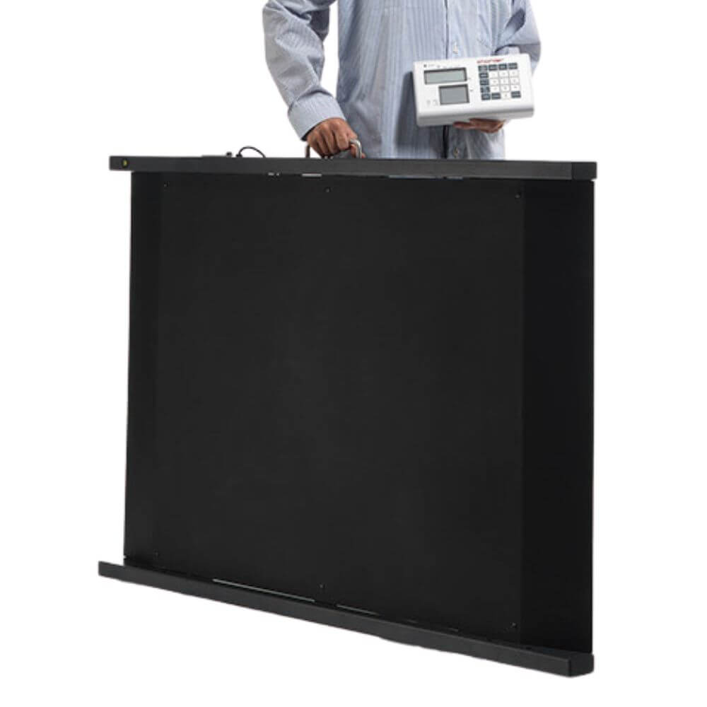 Bariatric Wheelchair Platform Scale 300kg folded vertical storage position with integrated display