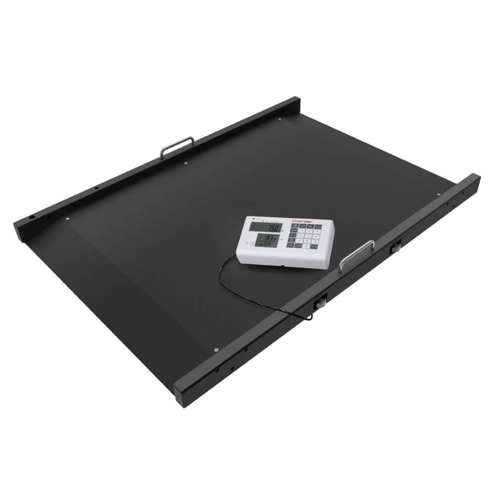 Bariatric Wheelchair Platform Scale 300kg low profile black weighing platform with digital display
