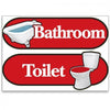 Image of Bathroom and Toilet Orientation Stickers Red