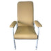 Beige High Back Day Chair with Adjustable Seat Height and Depth front view showing high backrest and armrests