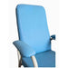 Blue High Back Day Chair with Adjustable Seat Height and Depth close-up showing high padded backrest and arm support