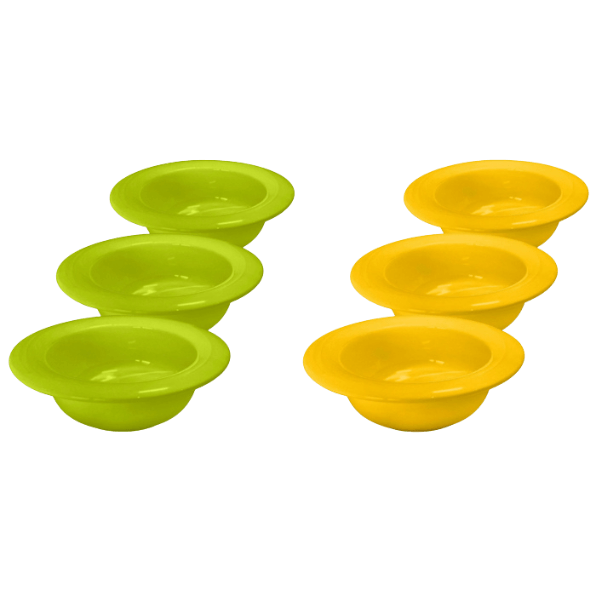 Ceramic Scoop Bowl Cup For Seniors Green And Yellow