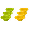 Image of Ceramic Scoop Bowl Cup For Seniors Green And Yellow