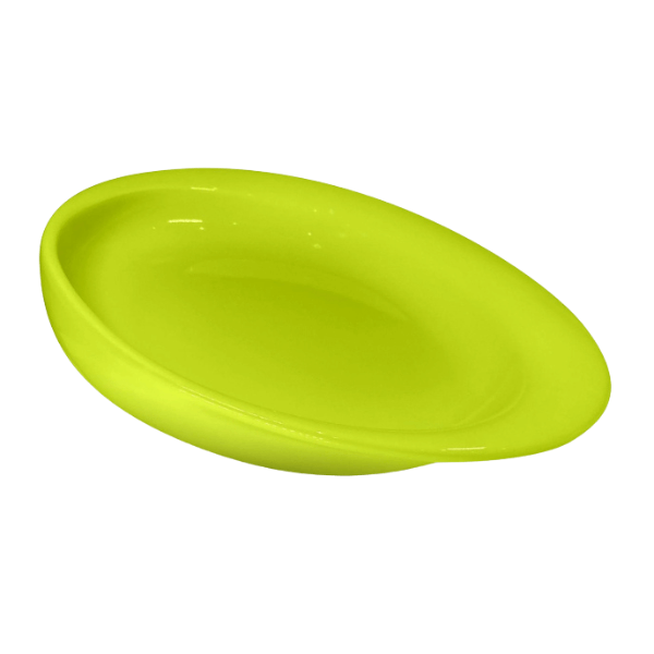 Ceramic Scoop Plate For Seniors Green Side View