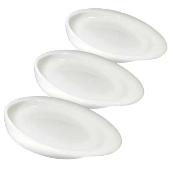 Ceramic Scoop Plate For Seniors White