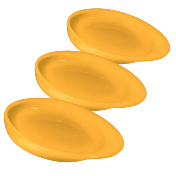 Ceramic Scoop Plate For Seniors Yellow