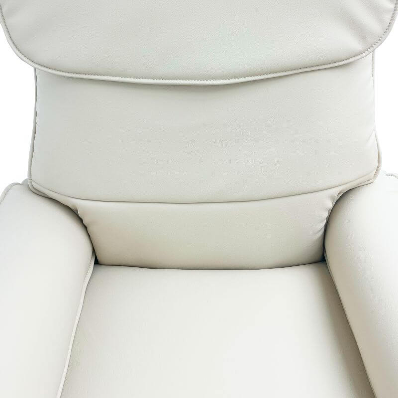 ComfortCare Zen Massage Recliner for Seniors Cream Close up of Seat