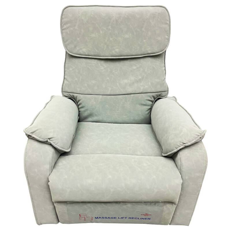ComfortCare Zen Massage Recliner for Seniors Grey Front View