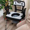 Image of Commode Chair with Backrest Armrests and Non Slip Feet 150kg Capacity portable toilet chair with bucket placed in bedroom beside sofa