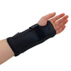 Image of Compression Wrist Splint with Removable Metal Stays angled view highlighting padded interior and thumb support