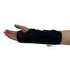 Image of Compression Wrist Splint with Removable Metal Stays black wrist brace with palm support and thumb opening