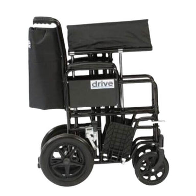 DRIVE Heavy Duty Bariatric Steel Wheelchair BTR22BLKAU Folded
