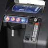 Image of DeVilbiss 1025 10 Litre Home Oxygen Concentrator angled top view of control panel and safety icons