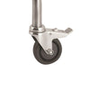 Image of Double Linen Skip with Foot Operated Lids and Castors close up of swivel castor wheel with foot operated brake