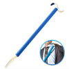 Image of Dressing Stick and Shoehorn Combination Aid long handle blue dressing aid with hook and shoehorn ends