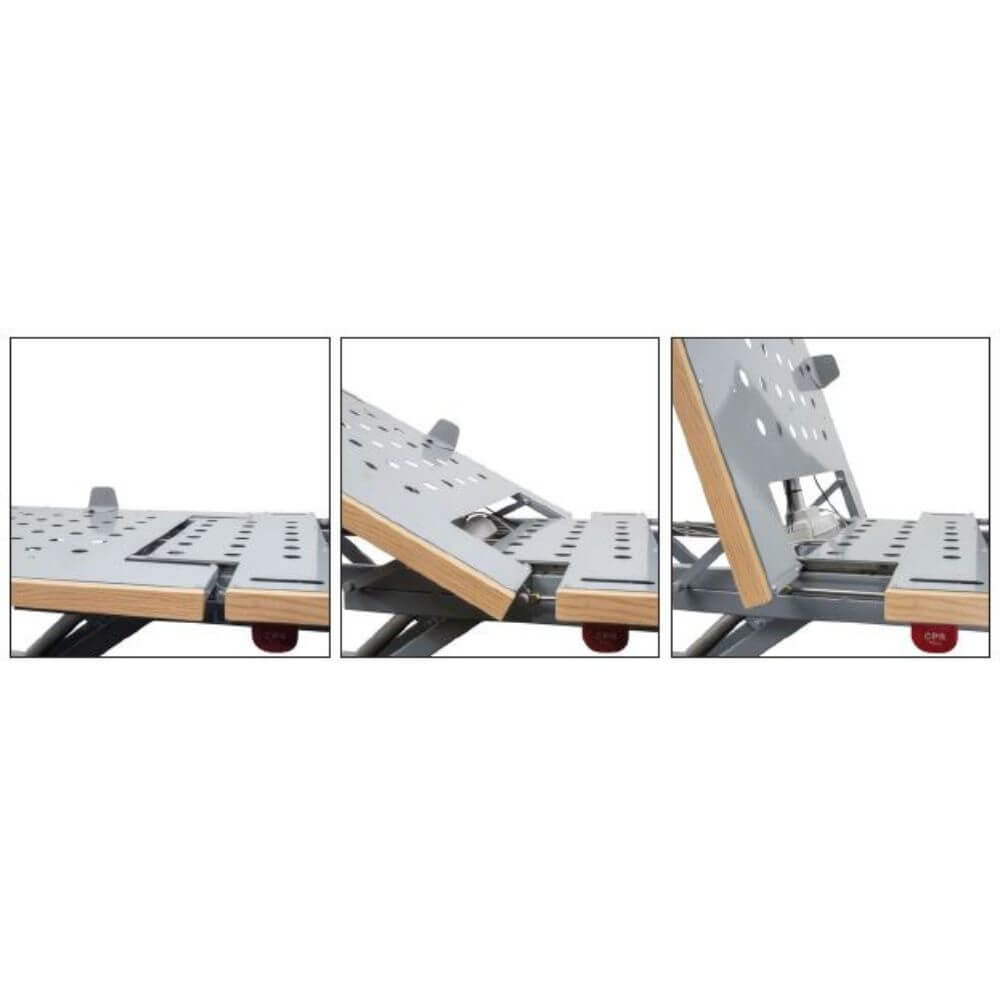 Electric Floorline Aged Care Bed with High Low Adjustment bed shown at multiple height positions for safety and care use