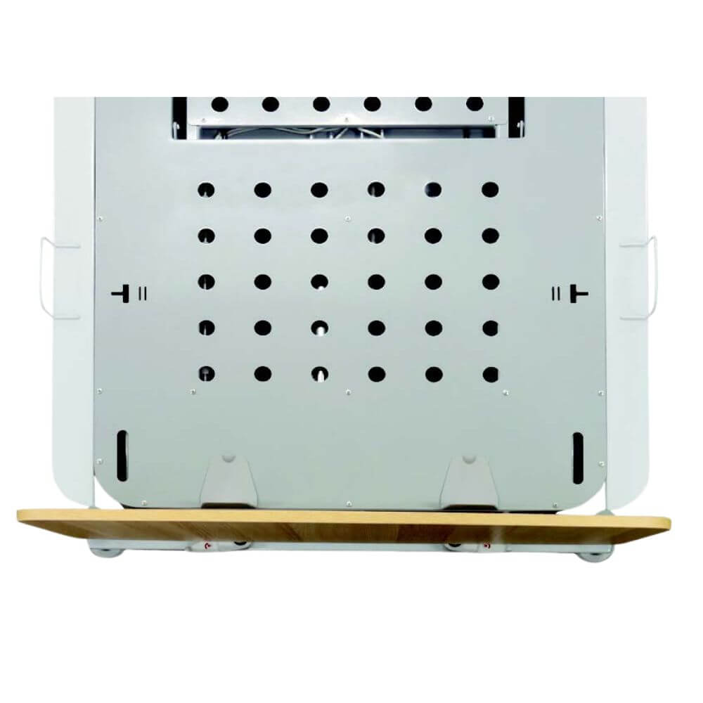 Electric Floorline Aged Care Bed with High Low Adjustment handset control panel with adjustment buttons visible