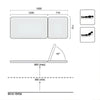 Image of Electric Height Adjustable Bariatric Examination Table 350kg Capacity dimensions and height range diagram