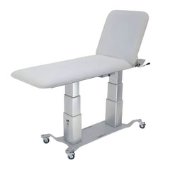 Electric Height Adjustable Bariatric Examination Table 350kg Capacity with raised backrest and wheeled base