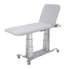 Image of Electric Height Adjustable Bariatric Examination Table 350kg Capacity with raised backrest and wheeled base