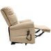 Electric Lift Recliner for Comfort Fabric Brown Side View with Leg Extended