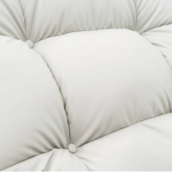 Electric Lift Recliner for Comfort Leather Light Grey Close up of upholstery