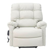 Image of Electric Lift Recliner for Comfort Leather Light Grey Front View