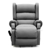 Image of Electric Lift Recliner for Everyday Relaxation Leather Dark Grey Front View