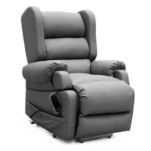 Electric Lift Recliner for Everyday Relaxation Leather Dark Grey NE View