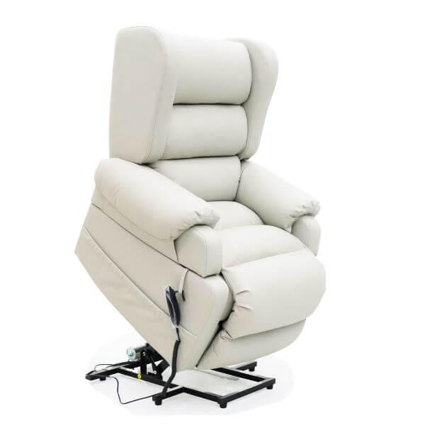 Electric Lift Recliner for Everyday Relaxation Leather Light Grey Featured Image