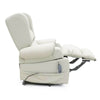 Image of Electric Lift Recliner for Everyday Relaxation Leather Light Grey Leg Extended