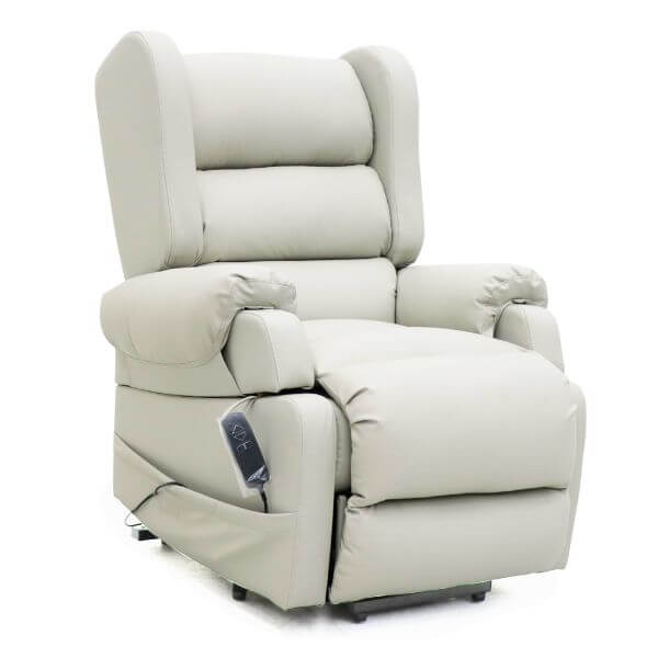 Electric Lift Recliner for Everyday Relaxation Leather Light Grey NE View