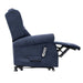 Electric Lift Recliner for Therapy Fabric Blue Leg Extended