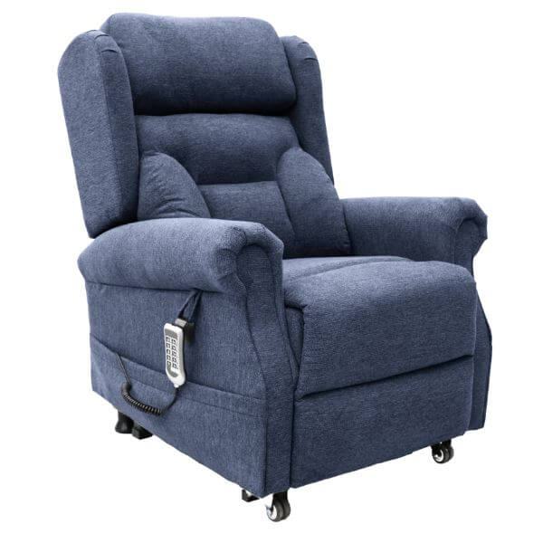 Electric Lift Recliner for Therapy Fabric Blue North East View