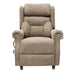 Electric Lift Recliner for Therapy Fabric Brown Front View