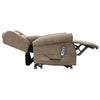 Image of Electric Lift Recliner for Therapy Fabric Brown Fully Extended