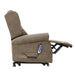 Electric Lift Recliner for Therapy Fabric Brown Leg Extended